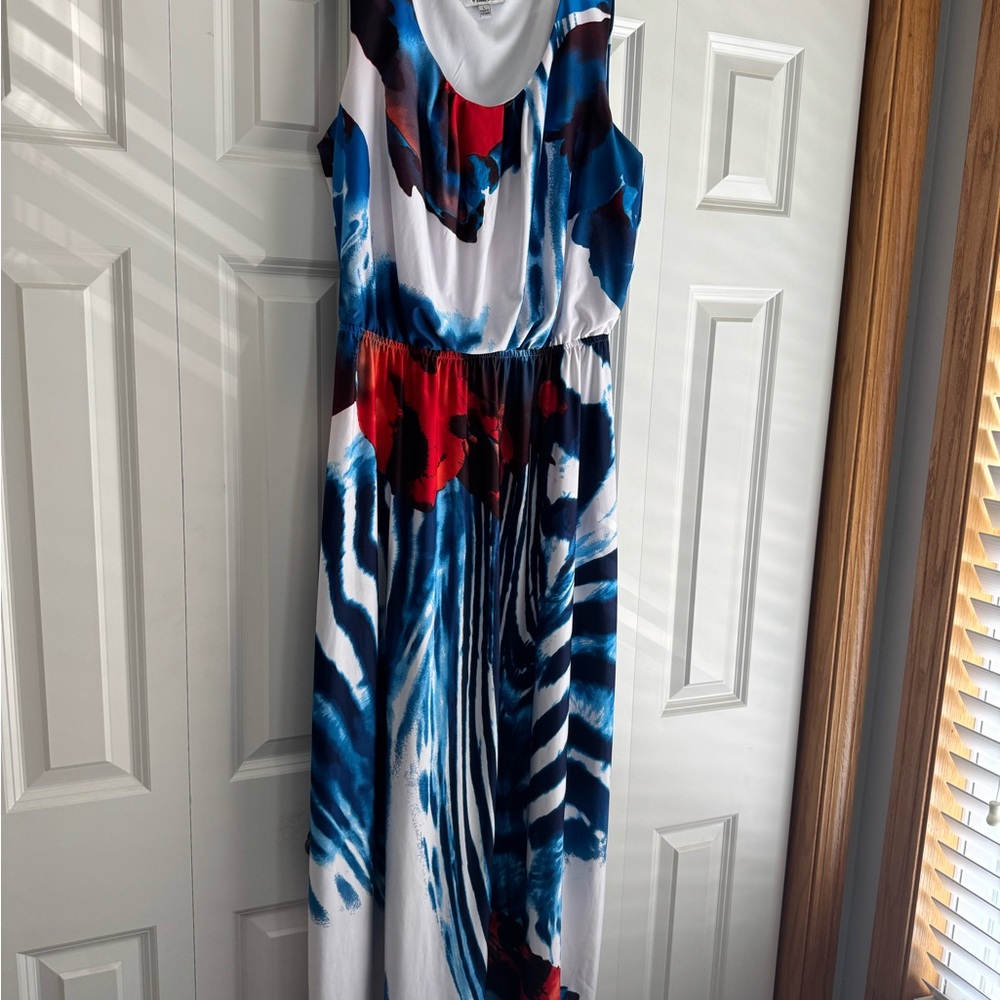 Robbie Bee Signature Dress in Blue and Red